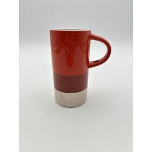 Starbucks 2014 Red and Silver 8 Fl Oz Espresso Cup/Mug MISSING SPOON VG Cond
